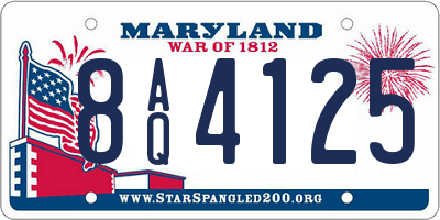 MD license plate 8AQ4125