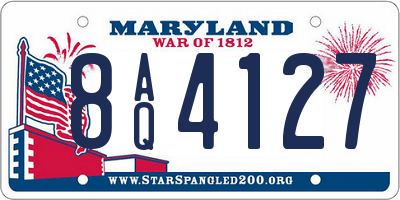 MD license plate 8AQ4127