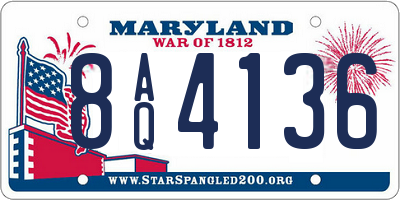 MD license plate 8AQ4136