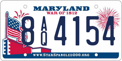 MD license plate 8AQ4154