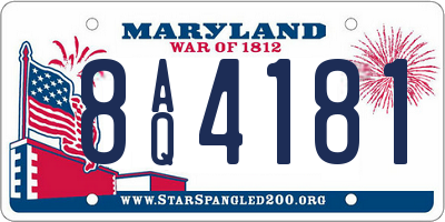 MD license plate 8AQ4181