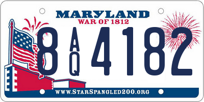 MD license plate 8AQ4182