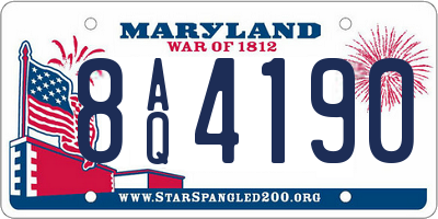 MD license plate 8AQ4190