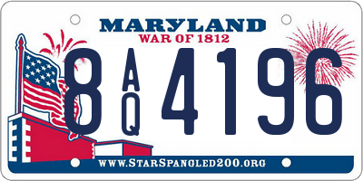 MD license plate 8AQ4196