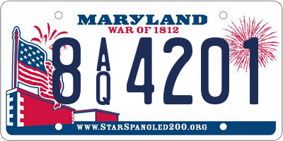 MD license plate 8AQ4201