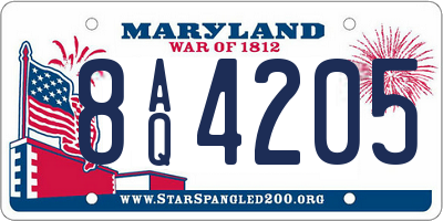 MD license plate 8AQ4205