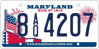 MD license plate 8AQ4207