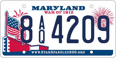 MD license plate 8AQ4209