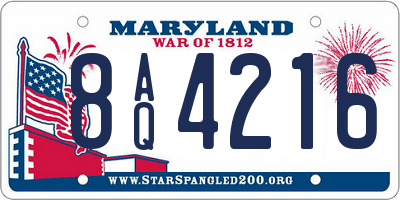 MD license plate 8AQ4216
