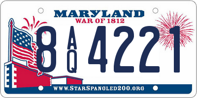 MD license plate 8AQ4221