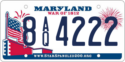 MD license plate 8AQ4222