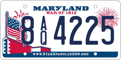 MD license plate 8AQ4225
