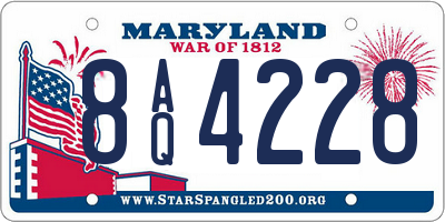 MD license plate 8AQ4228