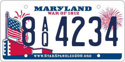MD license plate 8AQ4234