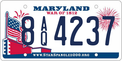 MD license plate 8AQ4237