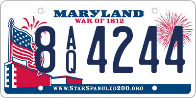 MD license plate 8AQ4244