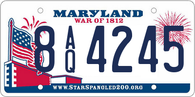 MD license plate 8AQ4245