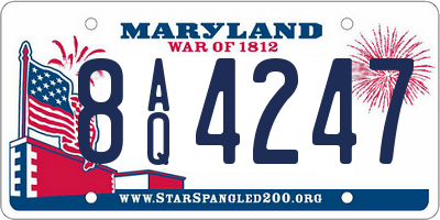 MD license plate 8AQ4247