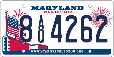 MD license plate 8AQ4262