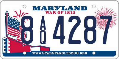 MD license plate 8AQ4287
