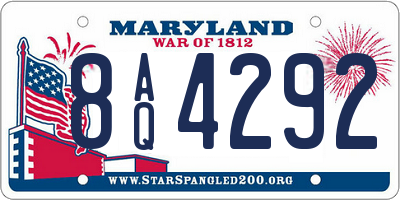 MD license plate 8AQ4292
