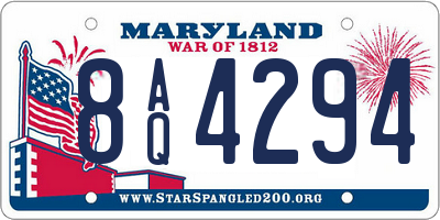 MD license plate 8AQ4294