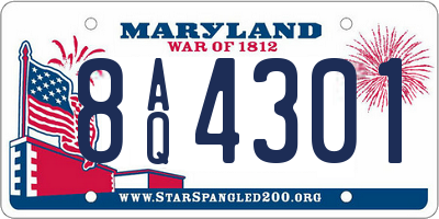 MD license plate 8AQ4301