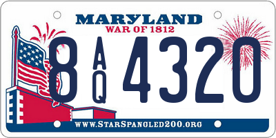 MD license plate 8AQ4320