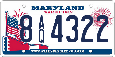 MD license plate 8AQ4322