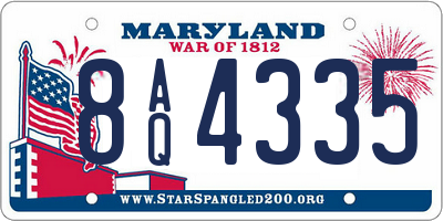 MD license plate 8AQ4335
