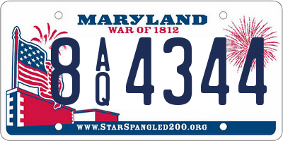 MD license plate 8AQ4344