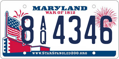 MD license plate 8AQ4346