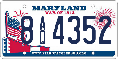 MD license plate 8AQ4352