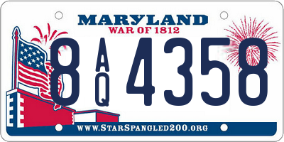 MD license plate 8AQ4358