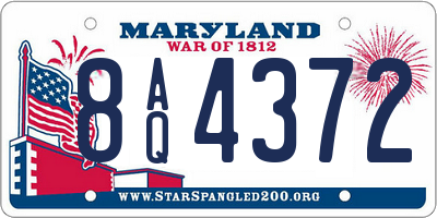 MD license plate 8AQ4372