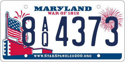 MD license plate 8AQ4373