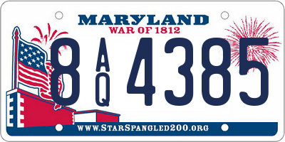 MD license plate 8AQ4385