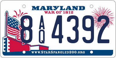 MD license plate 8AQ4392