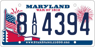 MD license plate 8AQ4394