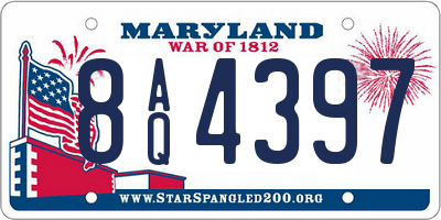 MD license plate 8AQ4397