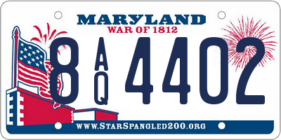 MD license plate 8AQ4402