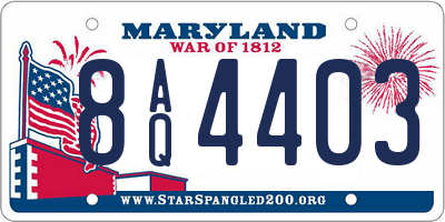 MD license plate 8AQ4403