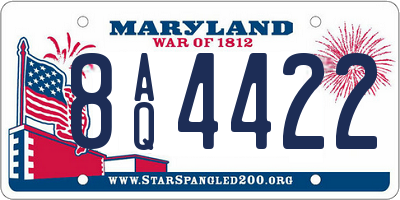 MD license plate 8AQ4422