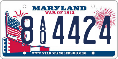 MD license plate 8AQ4424