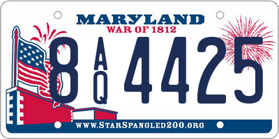 MD license plate 8AQ4425