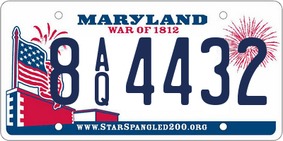 MD license plate 8AQ4432