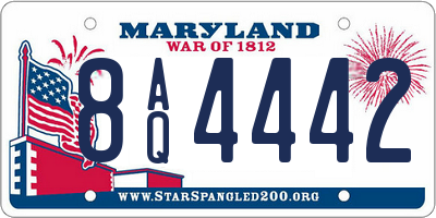 MD license plate 8AQ4442