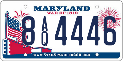 MD license plate 8AQ4446