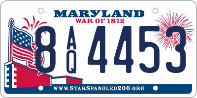 MD license plate 8AQ4453