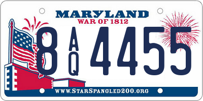 MD license plate 8AQ4455